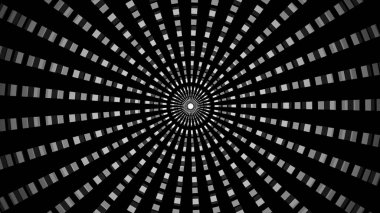 Arka plan ile eş merkezli halkalardan hareket. Animasyon radyo dalgası, radar ve sonar. Hipnotik grafik etkisi. Tünel içinde hareket. Koyu siyah soyut akan yüzük daire hareket tasarım