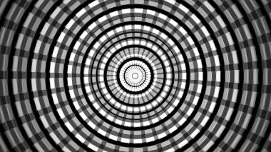 Arka plan ile eş merkezli halkalardan hareket. Animasyon radyo dalgası, radar ve sonar. Hipnotik grafik etkisi. Tünel içinde hareket. Koyu siyah soyut akan yüzük daire hareket tasarım