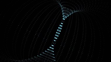 Arka plan ile eş merkezli halkalardan hareket. Animasyon radyo dalgası, radar ve sonar. Hipnotik grafik etkisi. Tünel içinde hareket. Koyu siyah soyut akan yüzük daire hareket tasarım