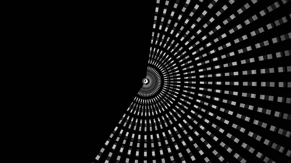 Background with concentric rings moving. Animation of radio wave, radar or sonar. Hypnotic graphic effect.Moving Inside Tunnel. Dark black abstract flowing ring circle motion design — Stock Photo, Image