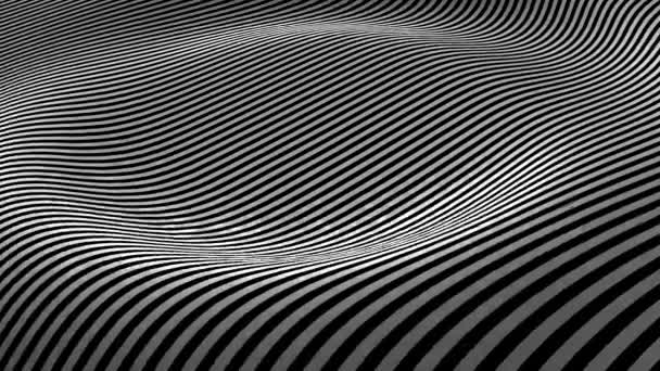 Fond abstrait lignes de danse boucle géométrique abstraite. Fond abstrait avec des lignes de couleurs ondulées. Animation ondulations sur la surface à partir de lignes de néon. Animation de boucle transparente 