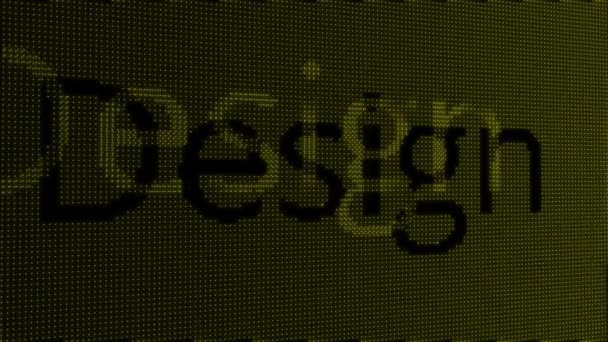 Retro digital font Design ordet text på gamla tv lcd glitch störningar skärm animation sömlös loop. Animerad bakgrund med bokstäver och ord - Design — Stockvideo