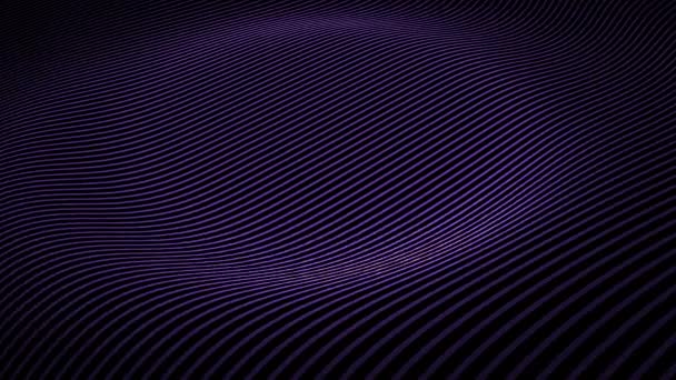 Abstrakter Hintergrund tanzende Linien abstrakte geometrische Schleife. abstrakter Hintergrund mit wellenförmigen Farblinien. Animation plätschert an der Oberfläche aus Neonlinien. Animation einer nahtlosen Schleife — Stockvideo