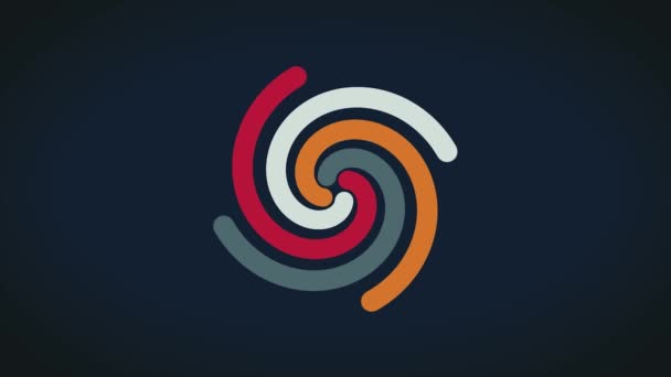 Spirale glühende Wirkung abstrakte kreisförmige Farbspuren, abstrakt. farbige Spirale mit geflochtenen Linien in Form eines Kreises. — Stockvideo