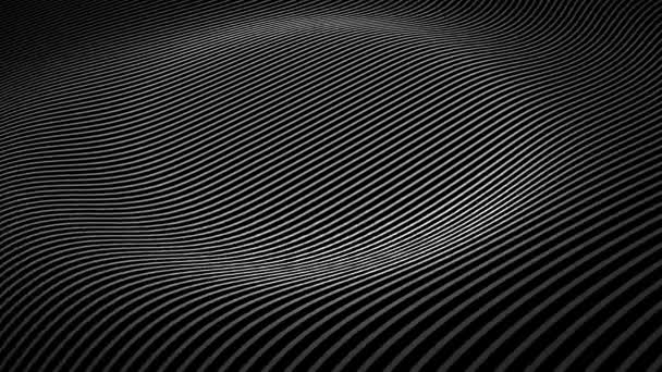 Abstract background with wavy lines. Animation ripples on surface from neon lines. Animation of seamless loop