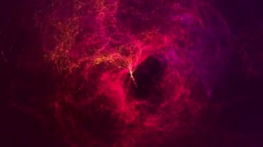 Arka plan ile parlayan Küre ve hafif aura. Diğer renk Tedaviler mevcuttur. Hareketli arka plan patlama parçacıklar ve küre ile. Atom bilim teknoloji, enerji Daire küre topu