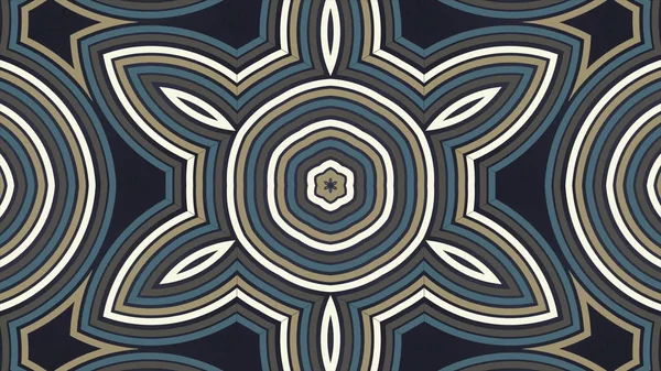Abstract animation with hand drawn geometric kaleidoscope pattern. Abstract CGI motion graphics and animated background with gold