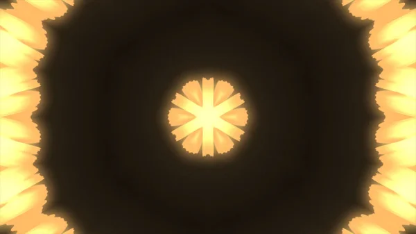 Animação abstrata com padrão caleidoscópio geométrico desenhado à mão. Abstract CGI motion graphics and animated background with gold — Fotografia de Stock
