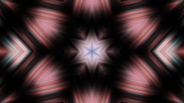 Kaleidoscopes bakgrund med animerade glödande neon färgglada linjer och geometriska former. Psykedeliska klipp som visar bildandet av färgglada vit, röd och blå former och linjer — Stockfoto
