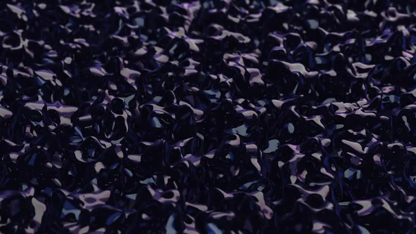 Animación de ondas y ondas en aceite negro. Fondo colorido abstracto con manchas de aceite de onda visual en la generación de equipos de renderizado en negro, 3d. Superficie ondulada de agua líquida oscura. Animación de —  Fotos de Stock