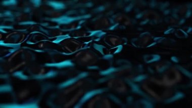 Dalgalar ve dalgaların siyah yağda animasyon. Renkli arka plan siyah, görsel dalga yağ leke ile 3d işleme bilgisayar üreten. Sakinleştirmek yüzeyi koyu sıvı su. Animasyon