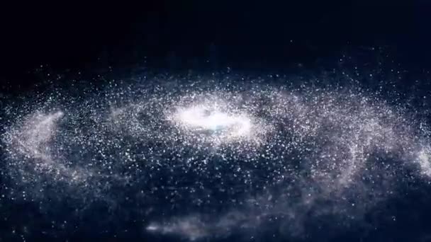 輝く銀河のアニメーション。渦巻銀河。銀河. — ストック動画