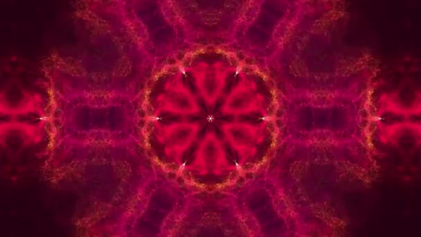 Kaléidoscopes fond avec des lignes colorées fluo lumineux animés et des formes géométriques. Clip psychédélique montrant la formation de formes et de lignes blanches, rouges et bleues colorées 