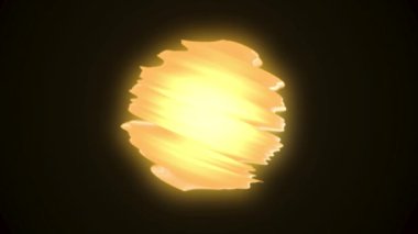 Soyut ateşli küre parlak dönen zemin ile arka plan. Parlayan küre. Yuvarlak kare açık daireler ışık efektli Parlatıcı