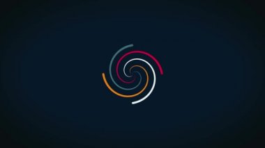Spiral parlayan etkisi dairesel renk yolculuklar, soyut. Renkli sarmal bir daire şeklinde dokuma çizgili. Bükülmüş renk sarmal