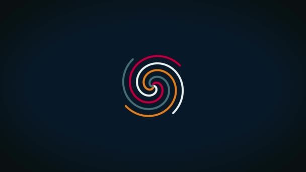 Spiraal gloeiende effect abstracte circulaire kleur routes, abstract. Gekleurde spiraal met geweven lijnen in de vorm van een cirkel. Kleur gesponnen spiraal — Stockvideo