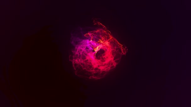 Анотація фону вогненної сфери з яскравим тлом. Світлова сфера. Сяюча кругла рамка зі світловим ефектом кола — стокове відео