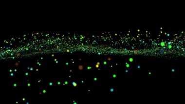 Işıltılı parçacıklar ışıltı ve boyunca kayması. Bokeh parlayan ile arka plan parıldıyor. Soyut altın bokeh parçacıklar. Puan alan animasyon