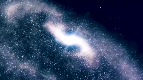 Space animation background with nebula, stars. The Milky Way, the Galaxy and the Nebula. Animation galaxy blue in space — Stock Video