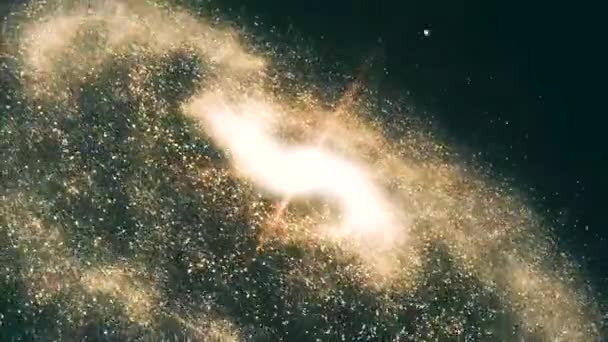 Galaxie spirale tournante - exploration spatiale profonde. Animation d'une galaxie dans l'espace avec étoiles et nébuleuse 