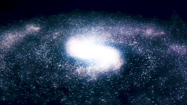 Alan animasyon arka plan Bulutsusu, yıldız ile. Samanyolu, galaksi ve bulutsu. Animasyon galakside mavi uzay