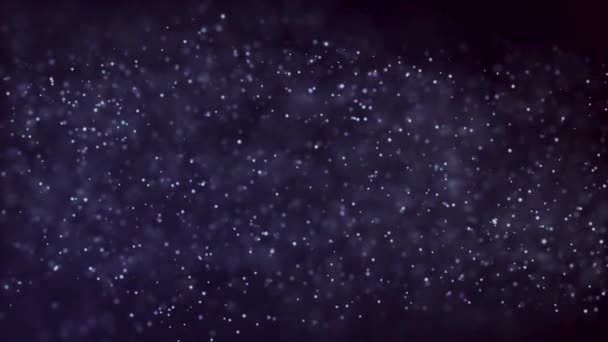 Glittering particles sparkle and drift along. Abstract background with shining bokeh sparkles. Abstract golden bokeh particles. Animation of points in space — Stock Video