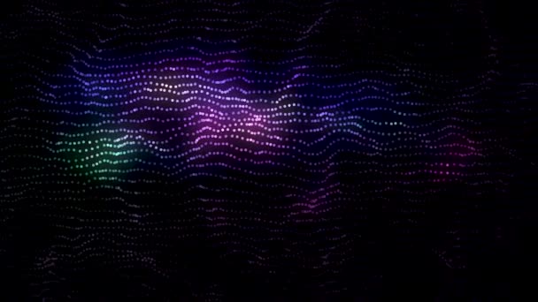Piękne i kolorowe niewyraźne błąka w połączeniu z małej kropki cząstek poruszanie się w przestrzeni. Kolorowe kropki porusza się w przestrzeni. Doskonałe animacje do swoich kreatywnych projektów — Wideo stockowe