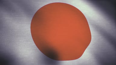 Japonya ülke bayrağı animasyon. Meltem yakın çekim sallayarak Japonya ülke bayrağı animasyon