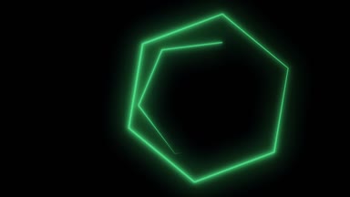 Neon altıgen yanarak bahislerin doğru hareket arka plan soyut. Sorunsuz döngü tasarım. Video animasyon. Yeşil altıgen yanarak bahislerin doğru