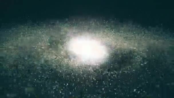 Galaxie dans l'espace profond. Galaxie spirale, animation de la Voie lactée. Voler à travers les champs stellaires et les nébuleuses dans l'espace, révélant une galaxie spirale en rotation 