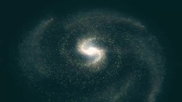 Galaxie im Weltraum. Spiralgalaxie, Animation der Milchstraße. durch Sternenfelder und Nebel im All fliegen und dabei eine sich drehende Spiralgalaxie erkennen lassen — Stockvideo