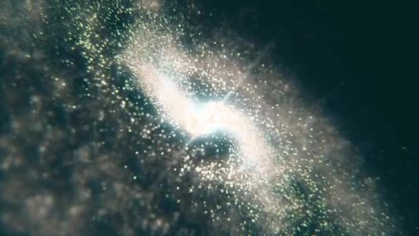 Galaxia en el espacio profundo. Galaxia espiral, animación de la Vía Láctea. Volando a través de campos estelares y nebulosas en el espacio, revelando una galaxia espiral giratoria — Vídeo de stock