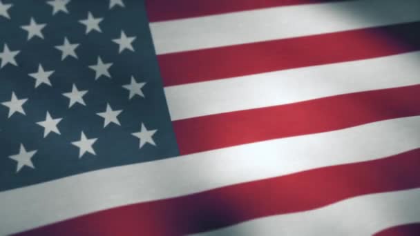 USA American Flag. Seamless Looping Animation. USA flag waving in the wind — Stock Video