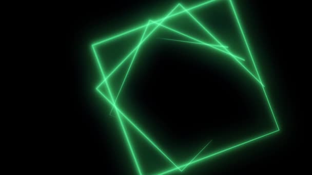 Neon quadratische Schleife Hintergrund. abstrakter Hintergrund mit Neon-Quadraten. nahtlose Schleife. grüne Quadrate — Stockvideo