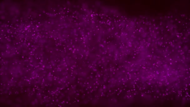 Particules colorées de couleurs au ralenti. Fond abstrait rendu 3d. Particules chaotiques de taille aléatoire. Séquence bouclable 