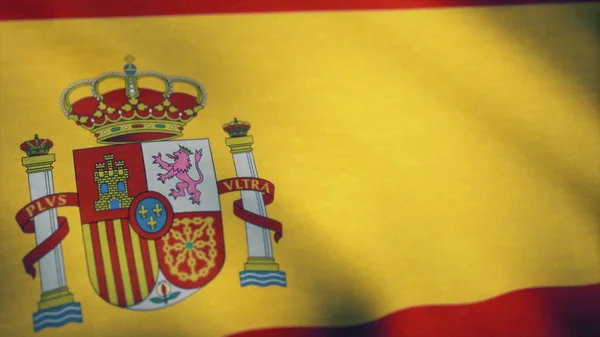 Un hermoso satén acabado bucle animación bandera de España. Una representación totalmente digital utilizando el diseño oficial de la bandera en una composición ondulante de marco completo. Bandera de España. Fondo lazo sin costura — Foto de Stock