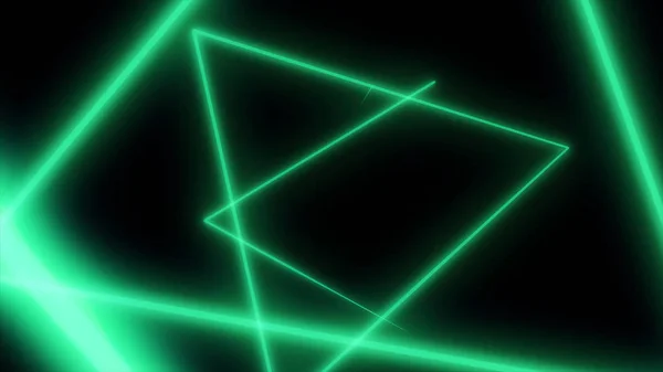 ネオンの三角形で抽象的な背景は。シームレスなループ。三角形の電気テクノ ネオン。青とピンク レーザー グリッド。シームレスなループ — ストック写真