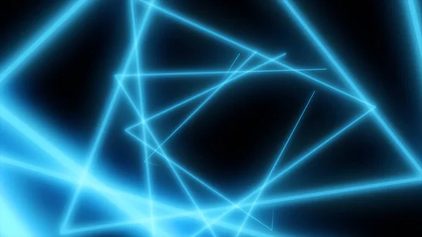 ネオンの三角形で抽象的な背景は。シームレスなループ。三角形の電気テクノ ネオン。青とピンク レーザー グリッド。シームレスなループ — ストック写真