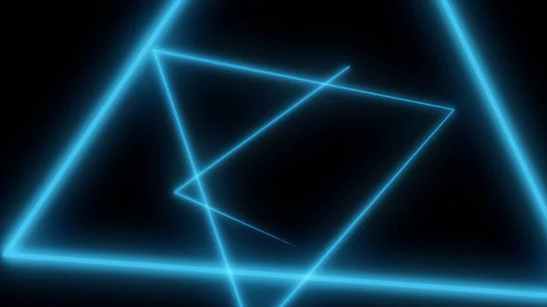 ネオンの三角形で抽象的な背景は。シームレスなループ。ネオン グリッドの正方形ループ背景。抽象的な三角形。ネオンの幾何学的な図形と線 — ストック写真