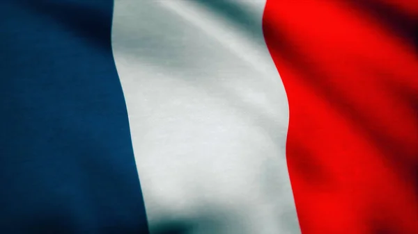 France Flag - looping, waving, A beautiful finish looping flag animation of France. Fully digital rendering using the official flag design, full frame composition. A beautiful satin finish looping — Stock Photo, Image