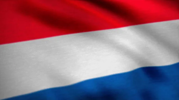 Holanda Bandeira holandesa Animação realista. Animação da Bandeira dos Países Baixos — Fotografia de Stock