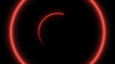 Neon daire döngü mavi hareketli arka plan soyut. Alfa kanalı ile parlayan döngüsel öğe. Sorunsuz bir döngüde dönüştürme ışıklı geometrik daire ve küre şekilleri