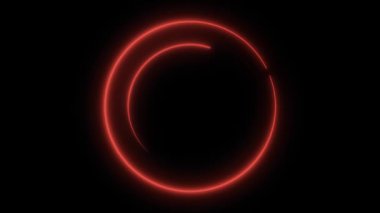 Neon daire döngü mavi hareketli arka plan soyut. Alfa kanalı ile parlayan döngüsel öğe. Sorunsuz bir döngüde dönüştürme ışıklı geometrik daire ve küre şekilleri