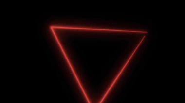 Neon üçgenler ile arka plan. Sorunsuz döngü. Neon üçgen elektrik Techno ışıkları. Mavi ve pembe lazer ışınları ile kılavuz. Sorunsuz döngü