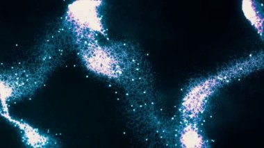 Mavi soyut ışıklar bokeh arka plan döngü. Çizgileri mavi soyut hareket ışık arka plan. Parçacık sorunsuz arka plan. Loopable arka plan mavi bokeh daireler
