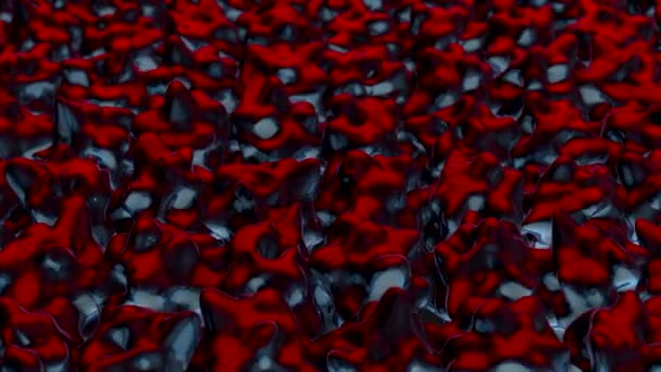 Rojo oscuro misteriosa superficie cambiante. Animación lista para bucle. Animación de la materia roja en movimiento — Vídeos de Stock