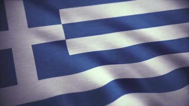 Una animación de la bandera de Grecia. Bandera de Grecia ondeando — Vídeos de Stock