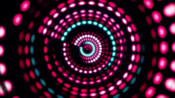 Kleurrijke dansvloer met verschillende glanzende. Geluidsgolven, dans van lijnen en licht. Regenboog spectrum van kleuren. Disco dansen en elektronische muziek achtergrond. Cirkel audio-equalizer achtergrond met — Stockvideo