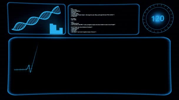 Циклічний фон ЕКГ електрокардіограма імпульсу реальна форма хвилі. медичні дослідження руху інфографіки технології науковий аналіз — стокове відео