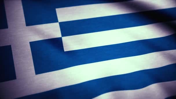 Sebuah animasi dari Bendera Yunani. Bendera Yunani melambai — Stok Video